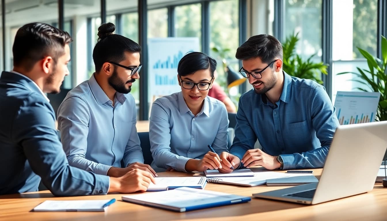 Optimize demand planning software with professional collaboration in a modern office setting.