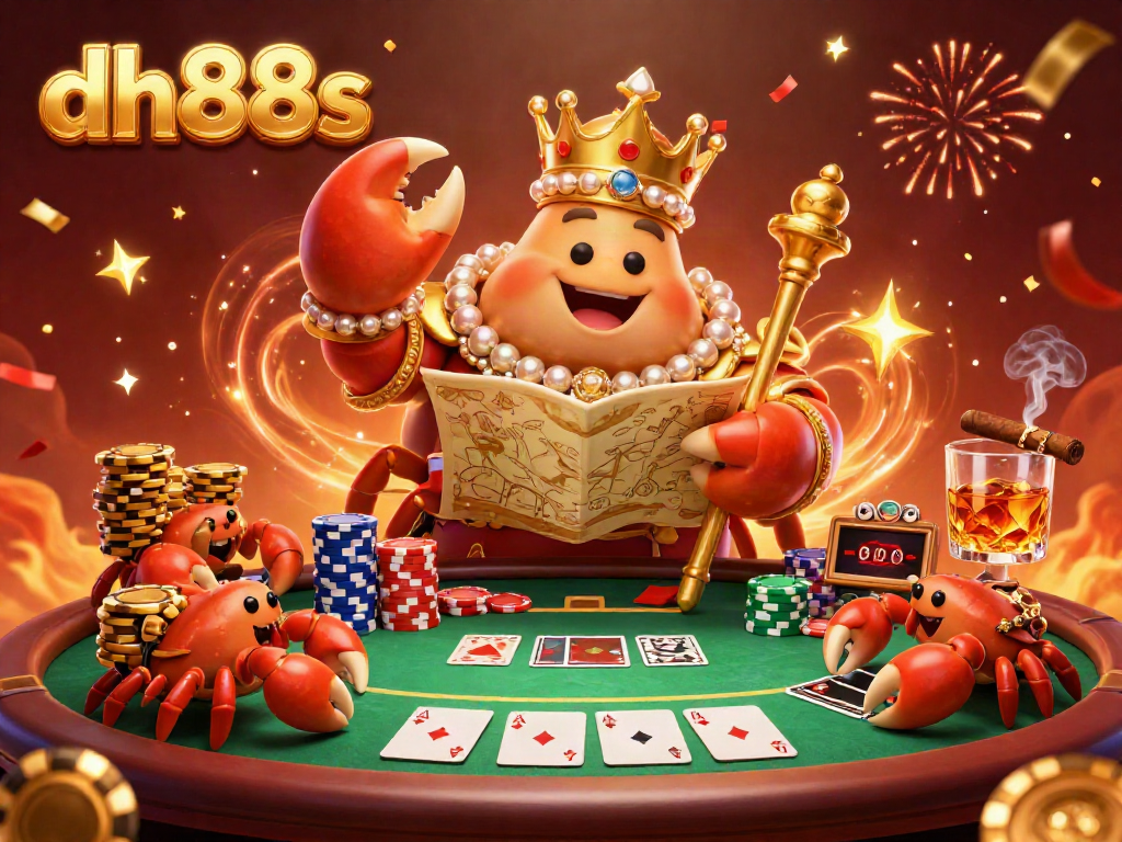 Enhance your plays at dh88s with the golden crab emperor leading a vibrant casino poker scene.