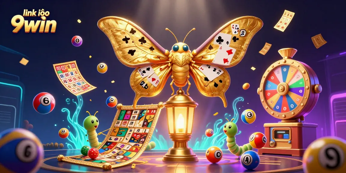 Engage with link vào 9win through vibrant lottery and casino elements in a dynamic scene.