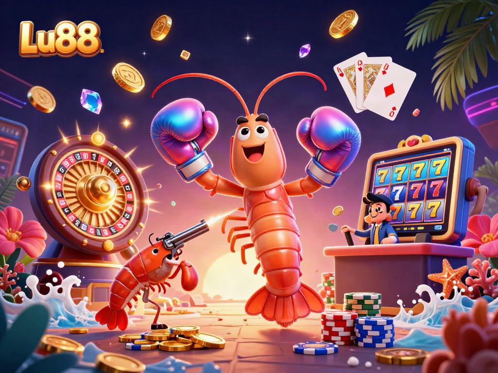 Experience the thrilling casino action of Lu88 with vibrant 3D characters and dynamic game elements.