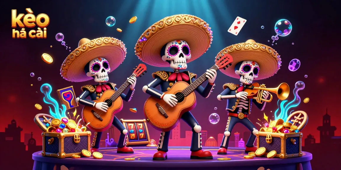Join the excitement with kèo nhà cái through vibrant mariachi skeletons celebrating casino thrills.