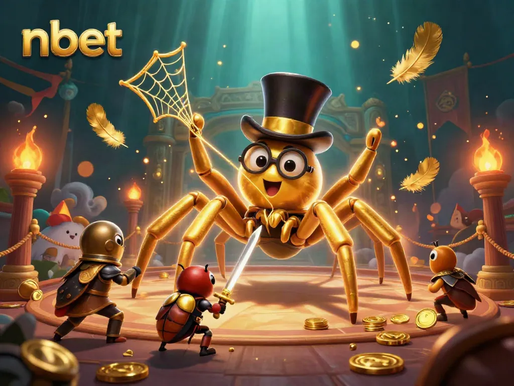 Experience the thrill of nbet with adventurous characters in a vibrant casino-themed scene.