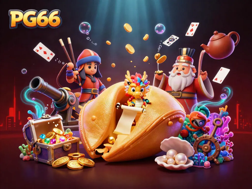 Experience epic wins at PG66 with thrilling visuals of fortune cookies, dragons, and underwater treasures.