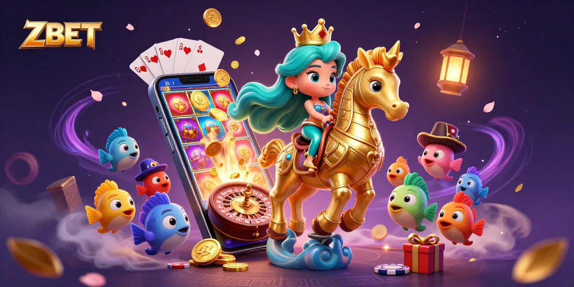 ZBET enhances your gaming experience with vibrant mermaid-themed casino illustration.