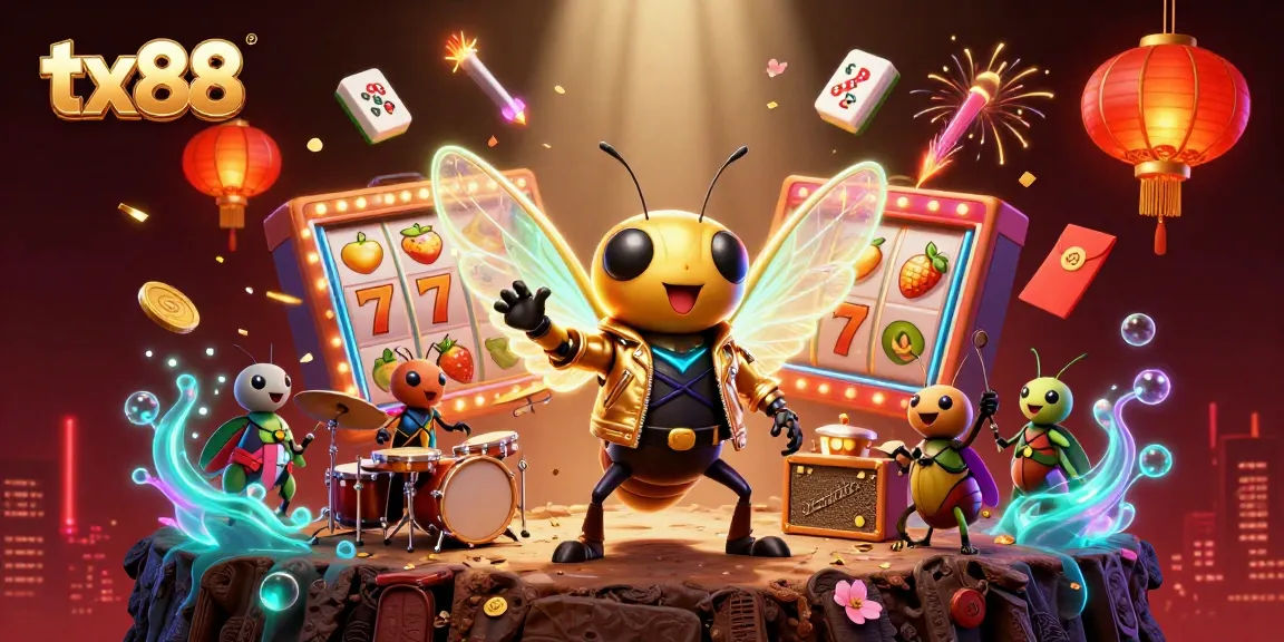 tx88 slots come alive with a rock star cicada and dazzling game elements in vibrant 3D