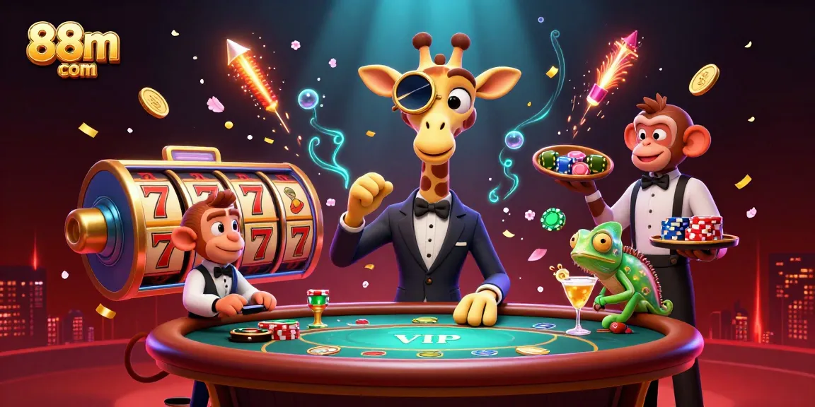 Engage with winning strategies at 88m com, enjoying dynamic casino gameplay with colorful characters.