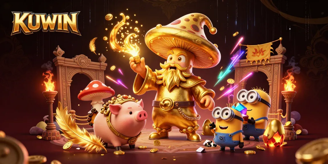 KUWIN offers thrilling golden adventures with magical wizards and treasures in a vibrant casino setting.