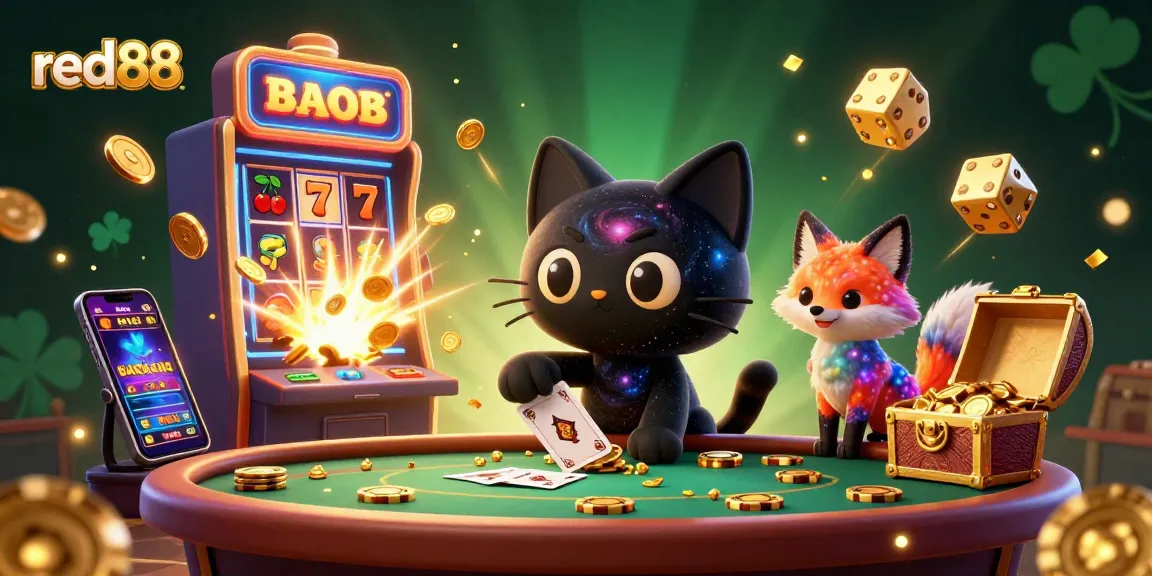 Join the cosmic spins with red88 as colorful characters bring the casino magic to life!