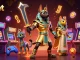 Engage with nbet in this vibrant casino scene featuring Anubis and Bastet amidst slot machines.