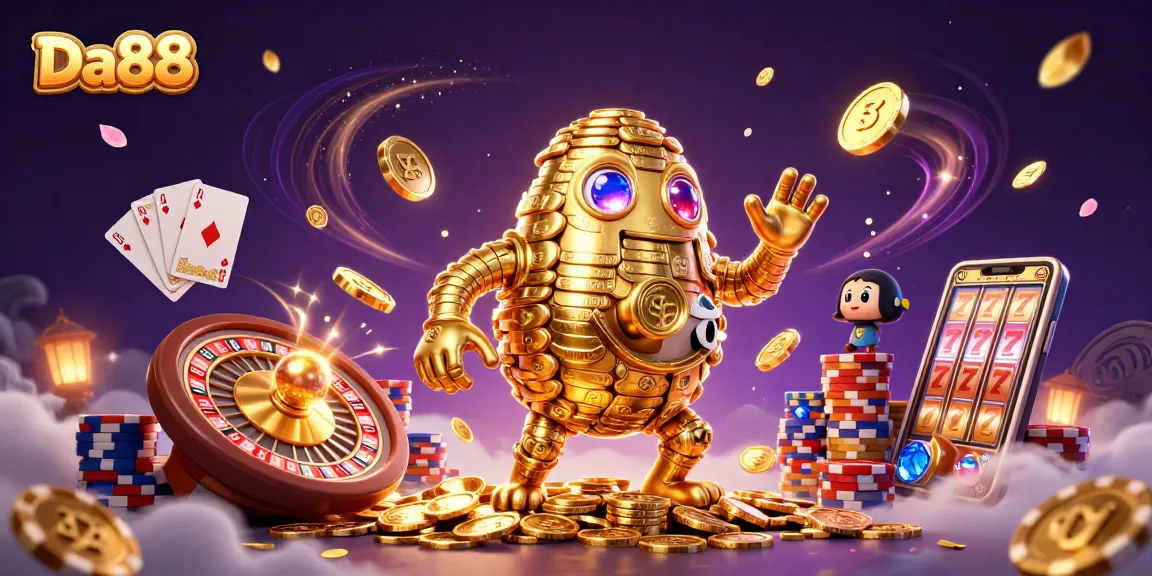 Engage with Da88 winning strategies through this vivid digital casino illustration