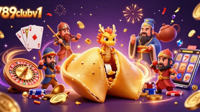 Experience the excitement of 789clubv1 with this vibrant casino-themed illustration featuring a magical scene.