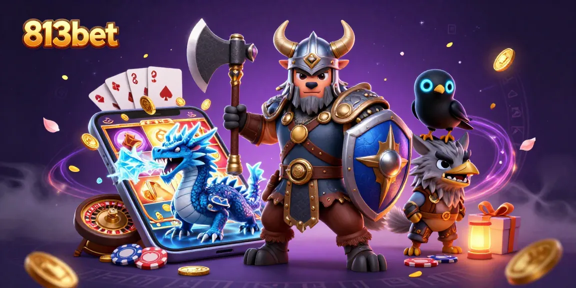 Aposte na 813bet com emoção, enquanto uma cena dinâmica de um guerreiro lobo e um dragão clássico captura a ação do cassino.