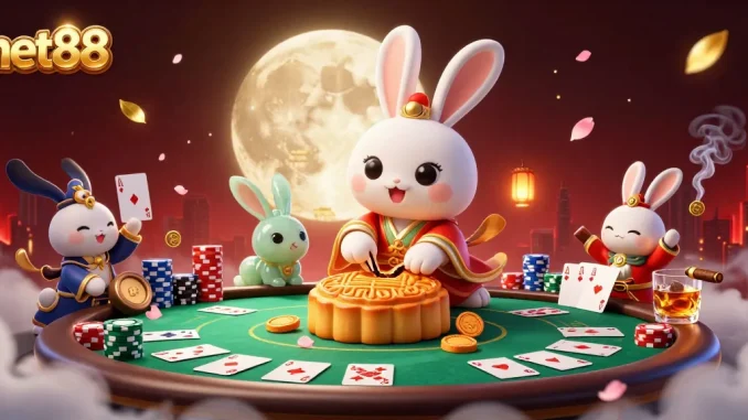 Engage with net88’s unique moon rabbit poker scene featuring vibrant colors and high-quality gaming elements.