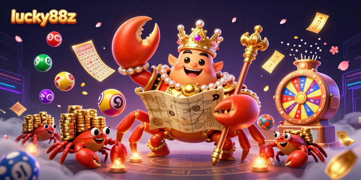Engage in thrilling gaming experiences with lucky88z's vibrant casino illustration featuring dynamic lottery elements.