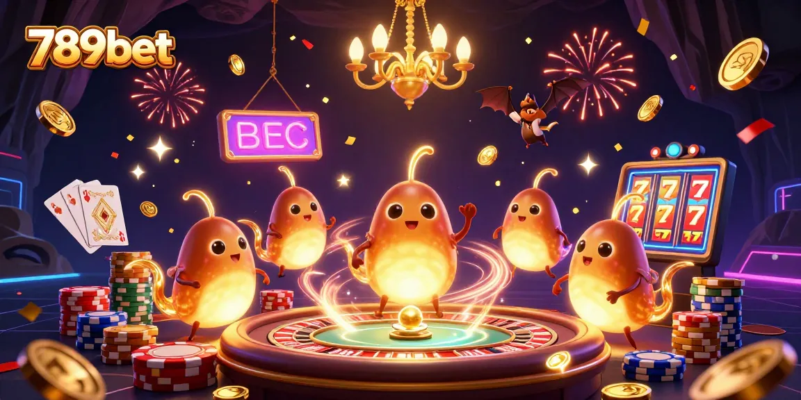 Experience the excitement of 789bet with lively glowworms lighting a vibrant casino scene full of games and rewards.