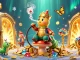 Engage in thrilling gameplay at Go88, featuring an enchanting 3D scene with poker elements and vibrant treasures.