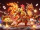 Experience thrilling gaming action at Link mới nhất QQ88 with dynamic characters in a rich, illustrative casino scene.