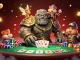 Play exciting games at FUN79, featuring a vibrant casino scene with magical elements and poker setups.
