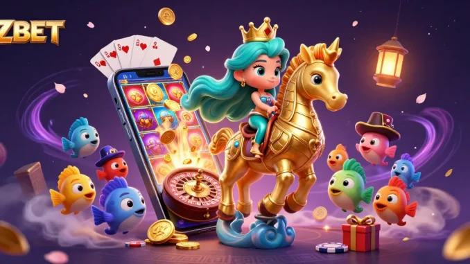ZBET enhances your gaming experience with vibrant mermaid-themed casino illustration.