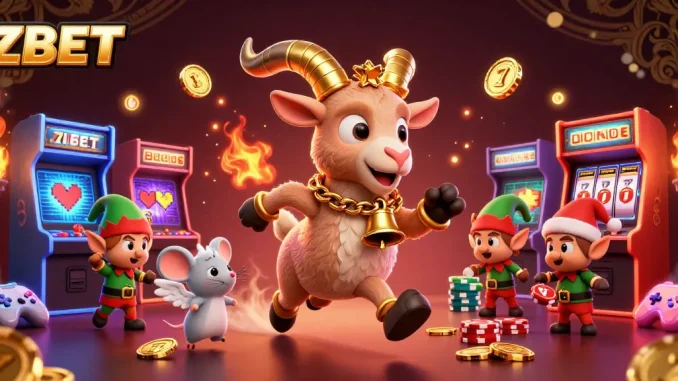 ZBET offers a lively casino experience featuring Krampus, angel mouse, and gremlins in action.