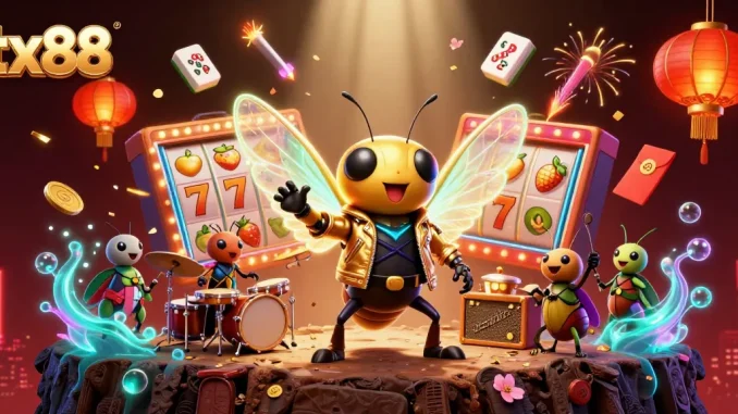 tx88 slots come alive with a rock star cicada and dazzling game elements in vibrant 3D